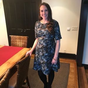 SERAPHINE Blue Floral Maternity Dress Florrie Duchess Kate Middleton